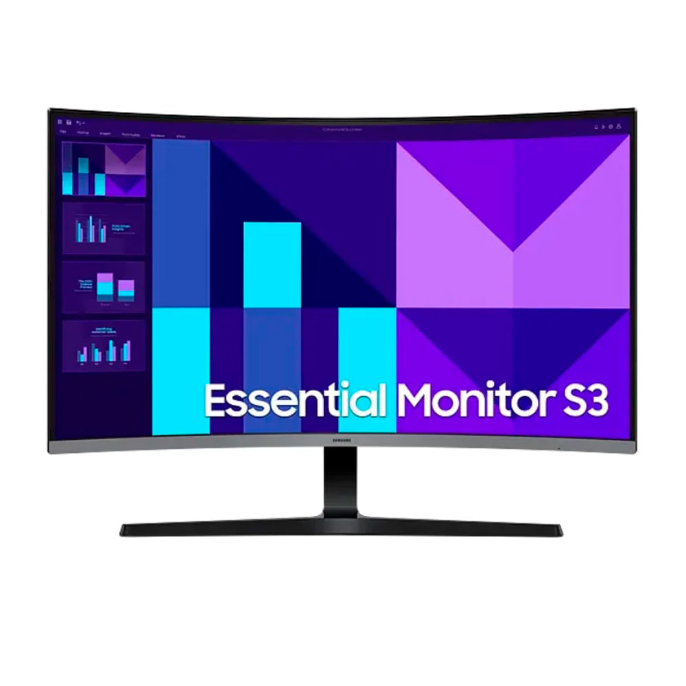 Monitor curvo Samsung Essential S3 LS32D390GANXZA 32" Full HD, panel VA 100Hz, 1800R, HDMI y VGA